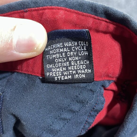 Roundtree & Yorke Shirt Mens Medium Color Block Stripe Patriotic Red White Blue - Picture 9 of 9